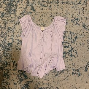 Free People Ruffle Lavender Tee